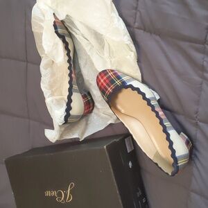 J. Crew Women's Plaid Flats - Navy and Red